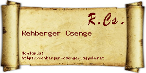 Rehberger Csenge névjegykártya